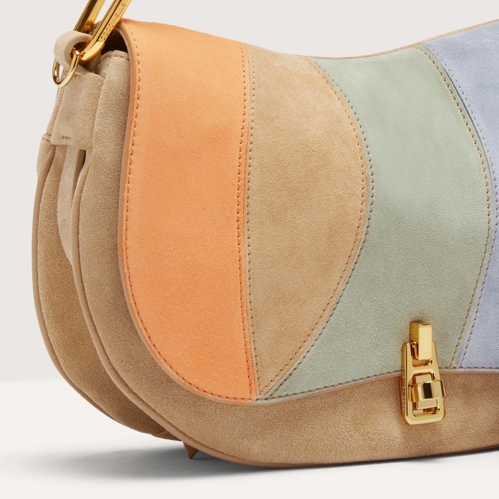 Coccinelle Magie Kaleidoscope Suede Patch Medium Shoulder Bag - Picture 2 of 11